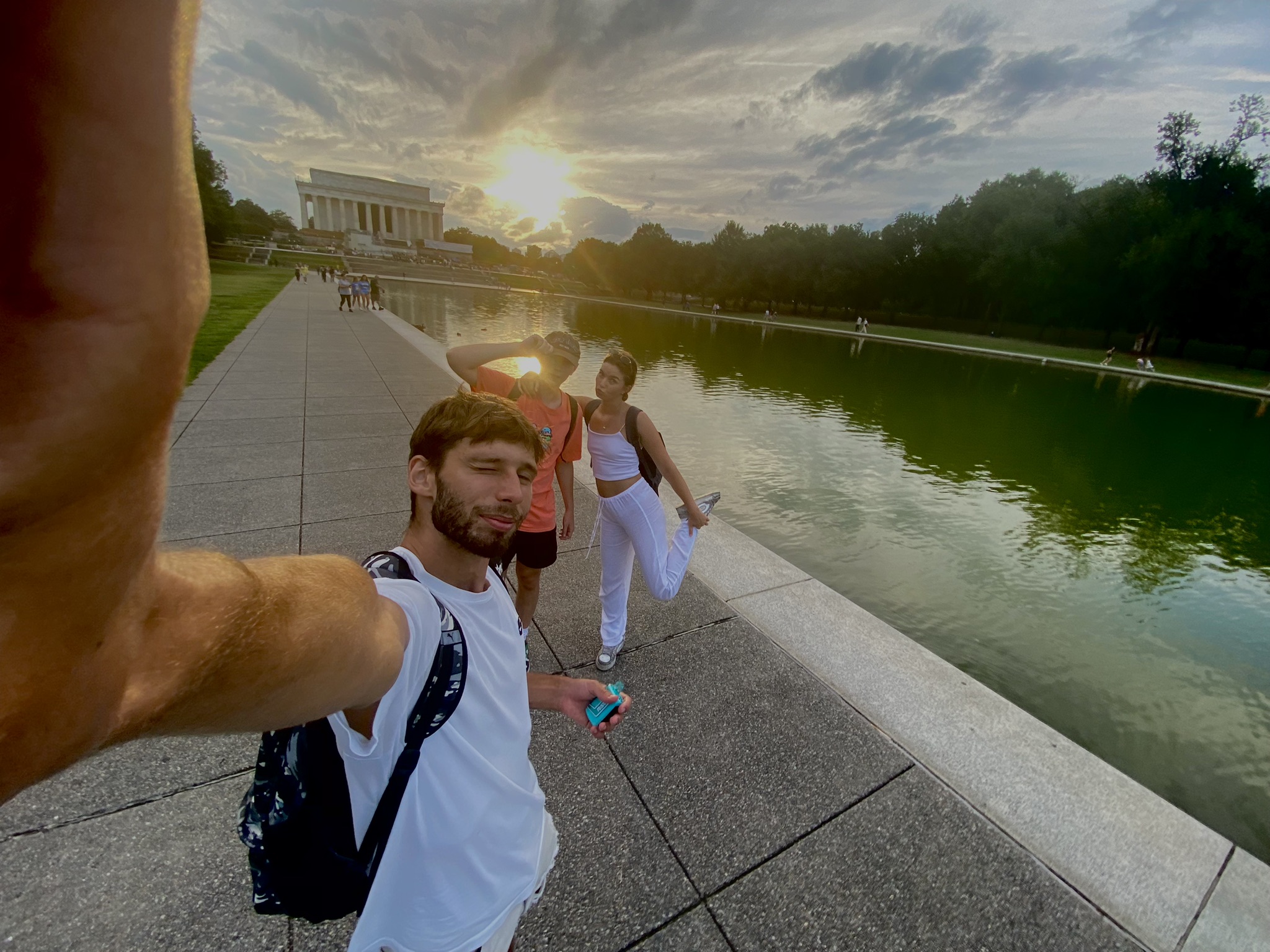 me in the lincoln memorial with my friends